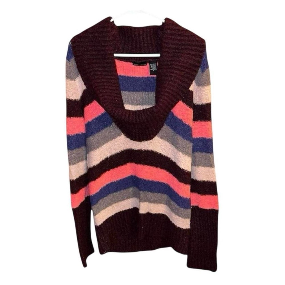 Moda International Y2K Striped Multicolor Sweater Large